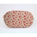 9223 -GLITTER RED REINDEER PRINT DESIGN CANVAS TOTE